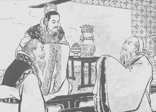 秦穆公与百里奚,蹇叔(张景祥绘).