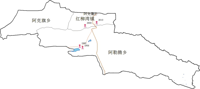 图3-5-6 酒泉市阿克塞哈萨克族自治县人间鼠疫疫点示意图