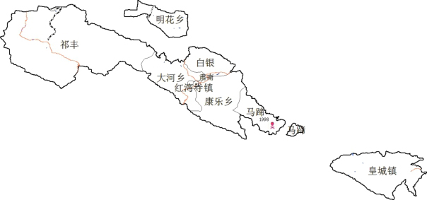 图3-5-11 张掖市肃南裕固族自治县人间鼠疫疫点示意图