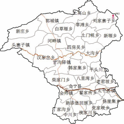 图3-5-2 白银市会宁县人间鼠疫疫点示意图