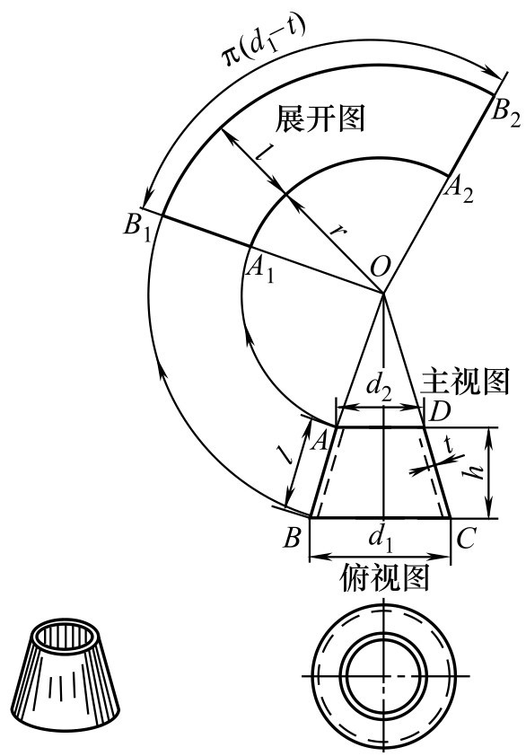 怎样制作圆锥体展开图图片