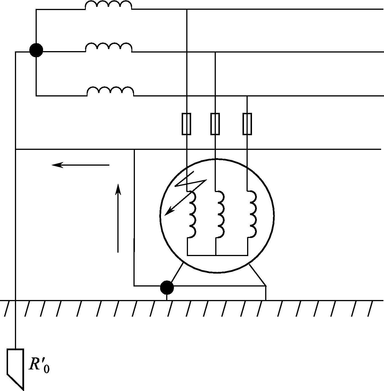 图1-12 电动机的保护接零