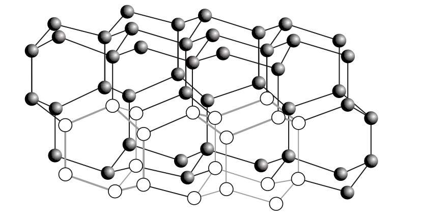 然而六方金刚石中只有abba的排列结构,因此碳原子构成的六元环有