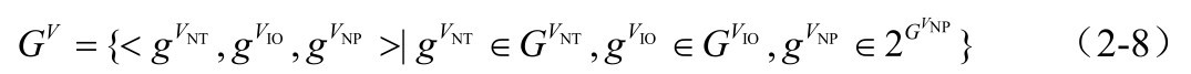 NT＜gVGV={IO,gV NP,gV NT|gV＞NT∈GV ,gV NP IO IO∈GV NP,gV ∈2GV} （2-8）