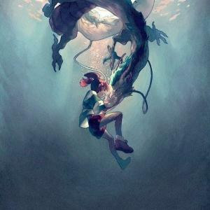 一对锦鲤争玉瓶